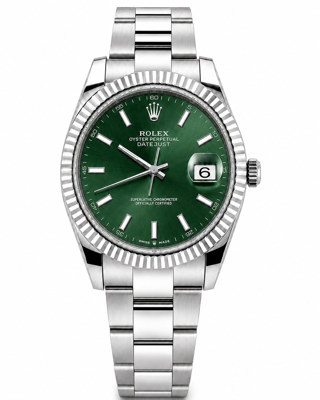 ROLEX DATEJUST | CADRAN VERT | LUNETTE CANNELEE | OYSTER BRACELET