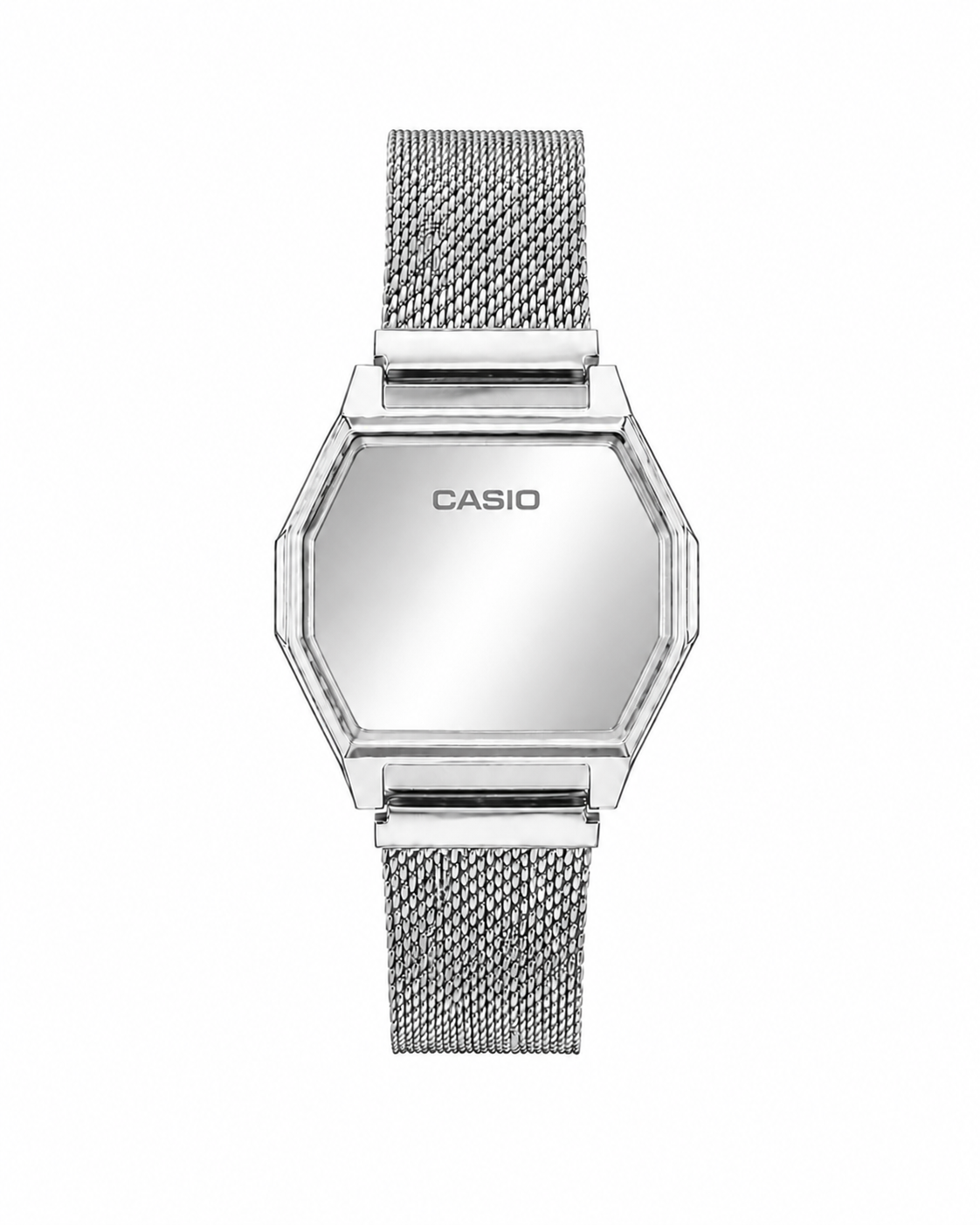 CASIO MONTRE | EFFET MIRROIR | BRACELET MAILLE ARGENTEE