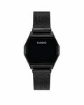 MONTRE CASIO | NUMERIQUE NOIR | EFFET MIRROIR | BRACELET MAILLE MILANAISE