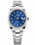 ROLEX DATEJUST | CADRAN BLEU | LUNETTE CANNELEE | BRACELET OYSTER