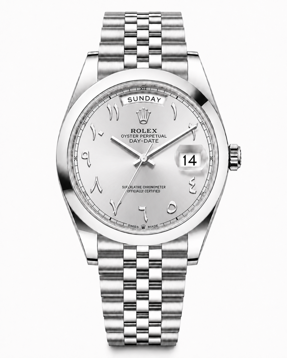 ROLEX DAY-DATE PLATINE | CADRAN ARGENTE | CHIFFRES ARABES