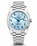ROLEX DAY-DATE PLATINE | CADRAN BLEU | GLACIER A CHIFFRES ARABES